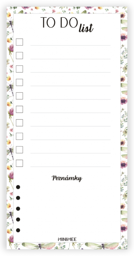 Trhací blok - TO DO LIST 90x180mm - vážky