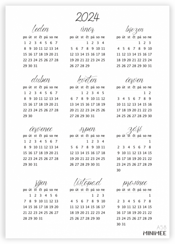 Kalendáříky 2024