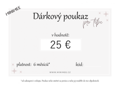 Dárkový poukaz 25 EUR  - do emailu