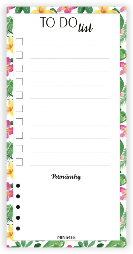 Trhací blok - TO DO LIST 90x180mm - tropical