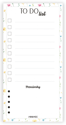 Trhací blok - TO DO LIST 90x180mm - luční kvítí