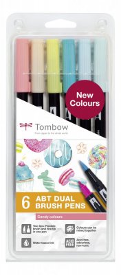 Sada oboustranných fixů Tombow ABT Dual - Candy Colours (6 ks)