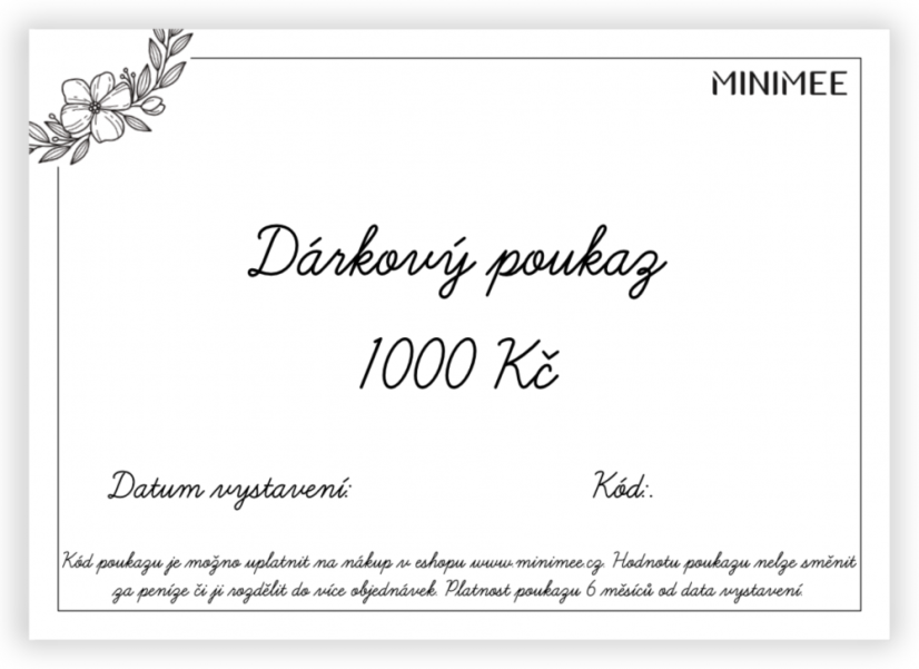 Dárkový poukaz 1000 Kč - do emailu