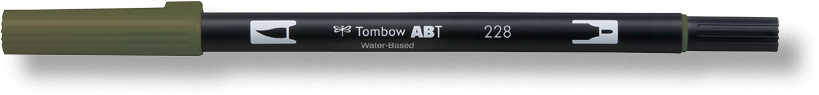 Oboustranný štětcový fix Tombow ABT Dual - Gray Green