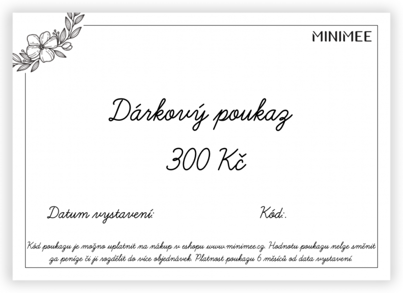 Dárkový poukaz 300 Kč - do emailu